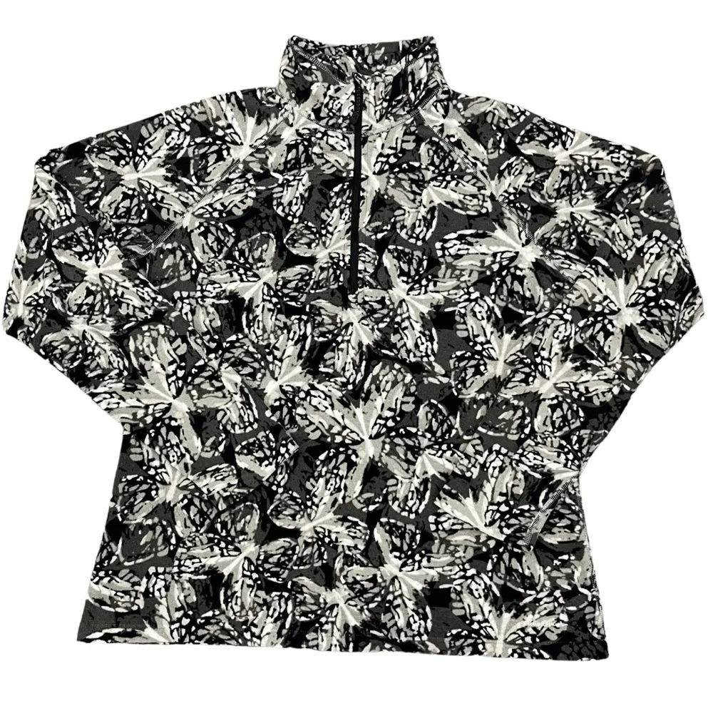 Eddie Bauer Women’s Cloud Layer 1/4 Zip Fleece Pullover Butterfly Print … - Picture 3 of 15